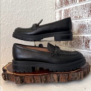 Madewell Black Leather Chunky Loafers